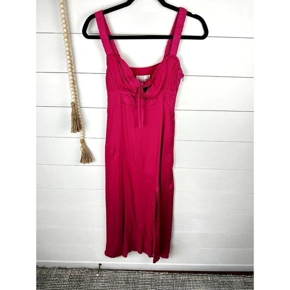 NWT Revolve line and dot Brooke Midi Dress Hot Pink sz XS - Picture 1 of 9